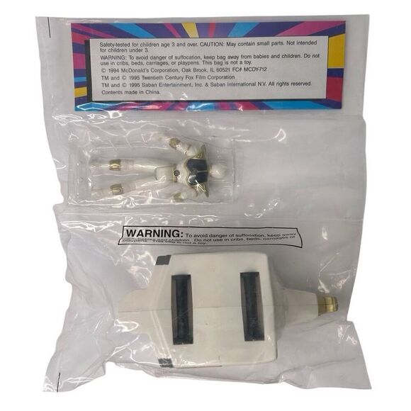 McDonalds Mighty Morphin Power Rangers 3 Pc Lot White, Pink, Black Ranger 1994 - Picture 3 of 9